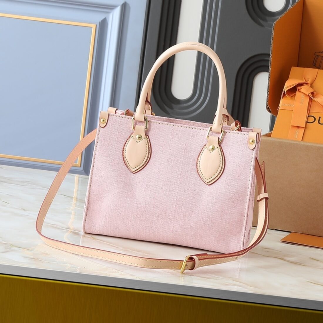 Louis Vuitton Onthego PM Denim Pink 25Cm - Image 3