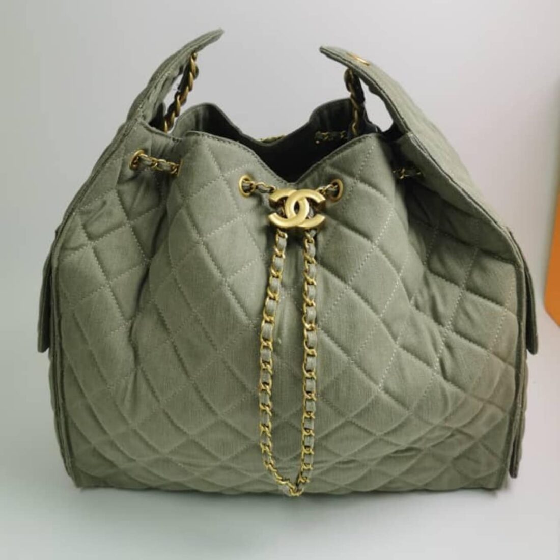 Chanel 25 Small Handbag Suede Grey 34Cm AS5293 B18799 NACAA - Image 2
