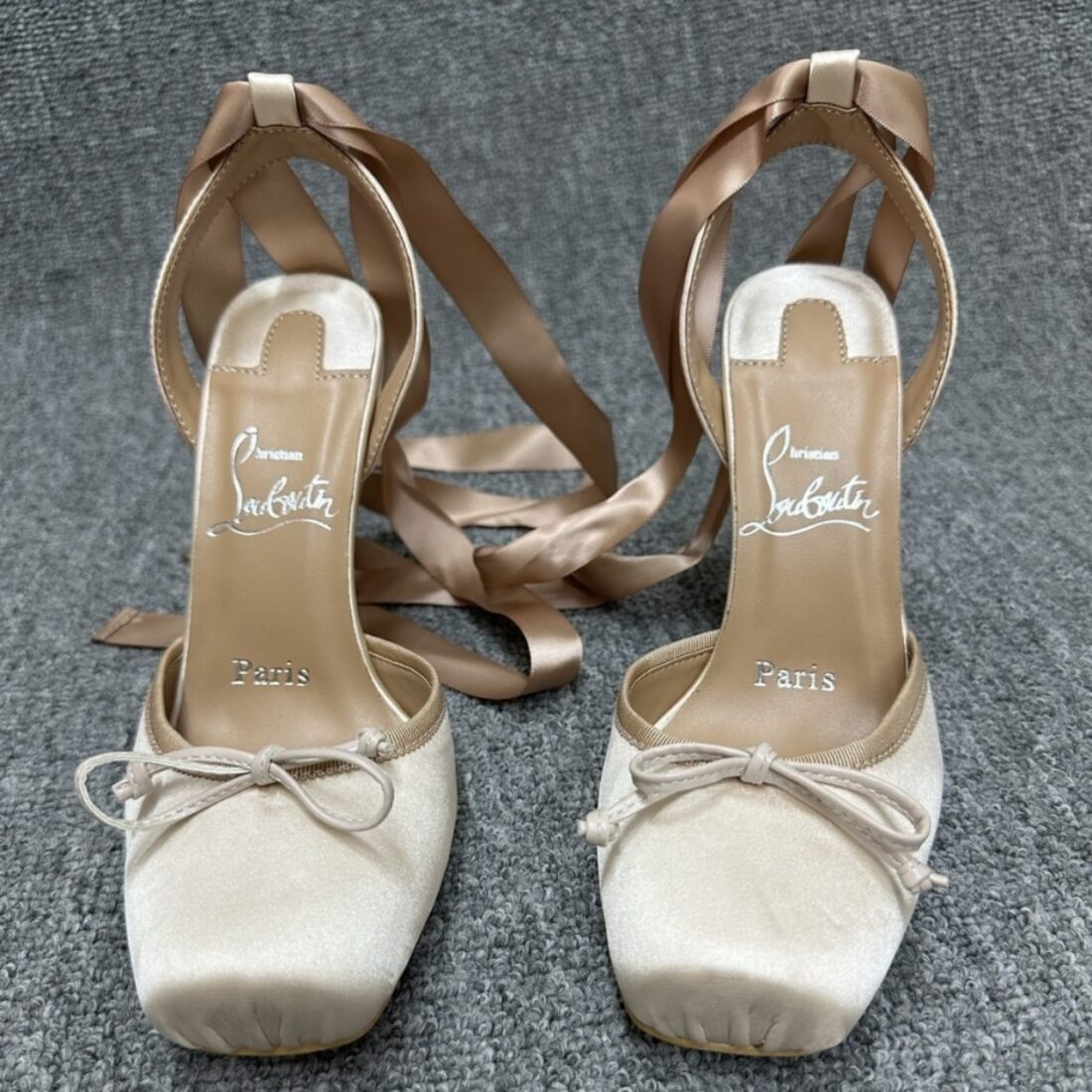 Christian Louboutin Cassia Lace Up Nude 1250498N247 - Image 4