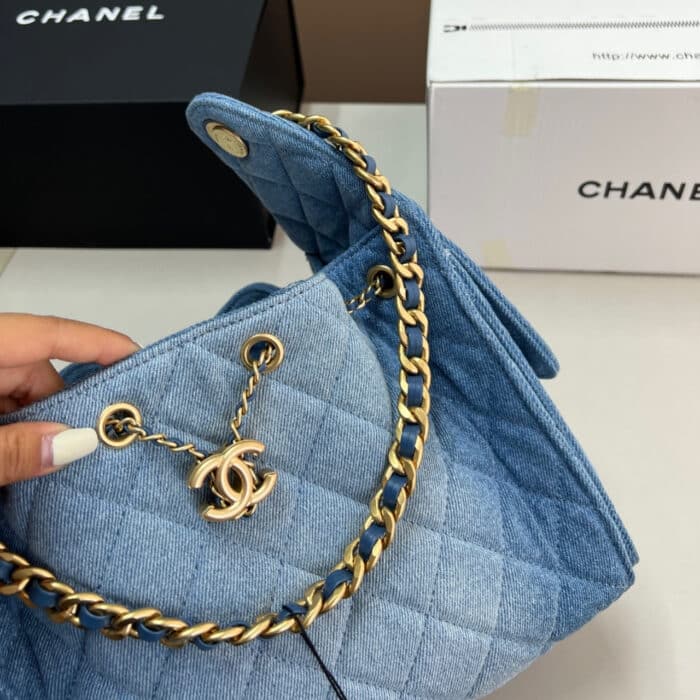 Chanel 25 Small Handbag Denim Blue 26Cm AS5293 B20603 U0475 - Image 4