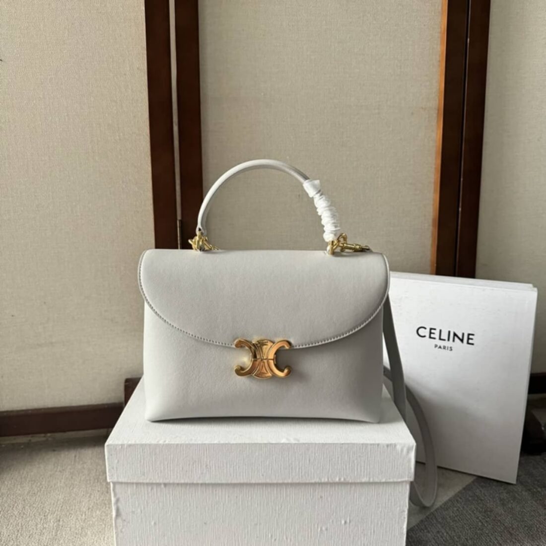 Celine Medium Nino Bag White 25Cm 117523GG2 01RC - Image 2