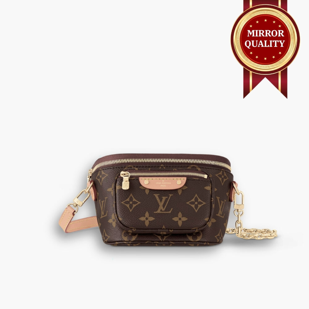 Mirror Quality – Louis Vuitton Mini Bumbag Bag Monogram Canvas Brown 17Cm M82335
