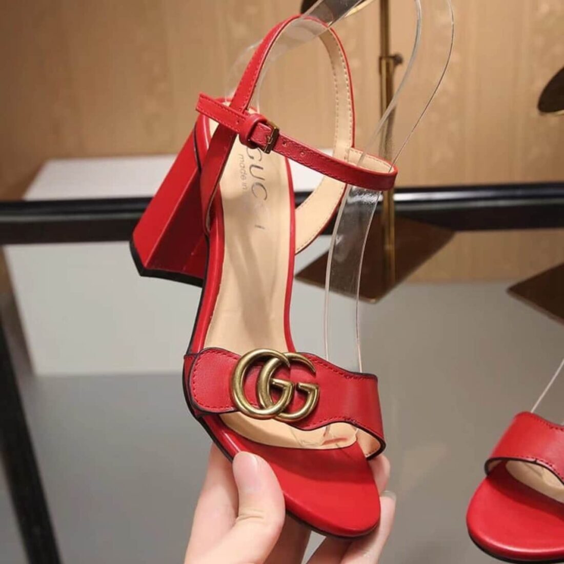 Gucci GG Marmont Sandals Red - Image 2