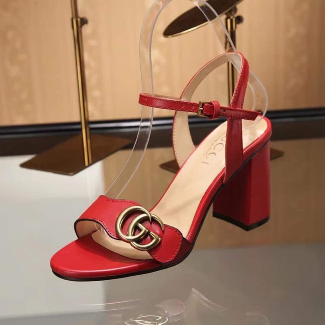 Gucci GG Marmont Sandals Red - Image 3