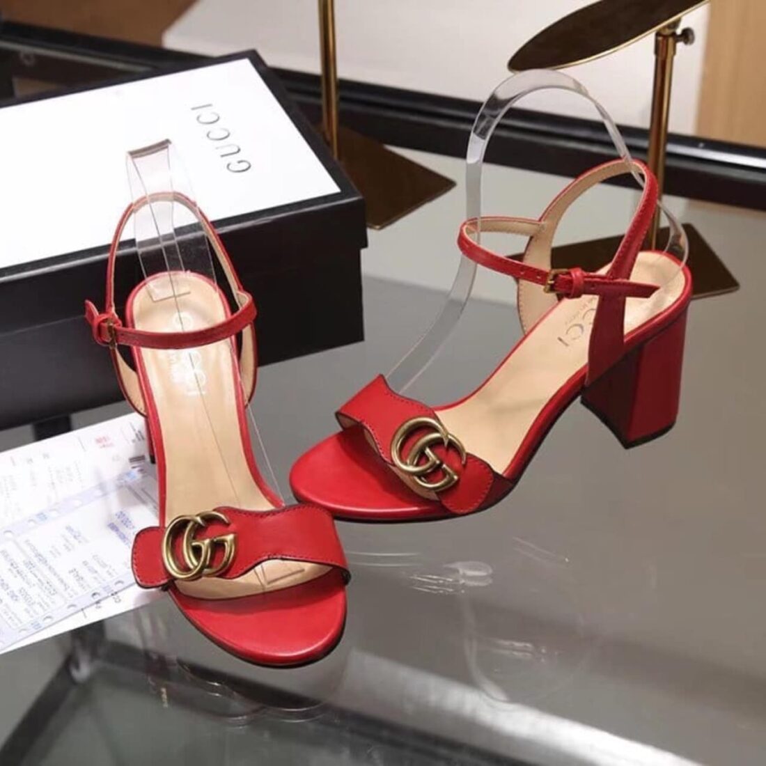 Gucci GG Marmont Sandals Red - Image 4