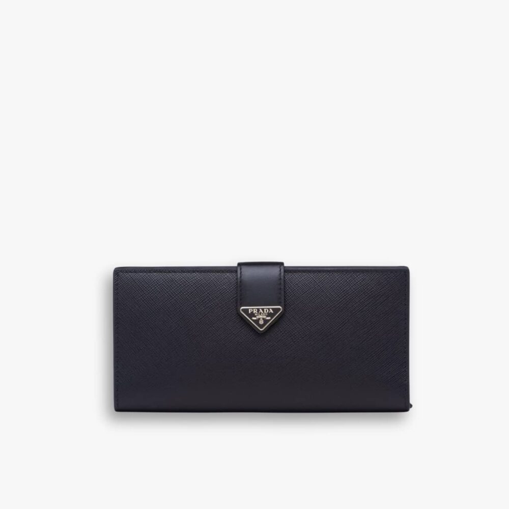 Prada Saffiano Notab Long Zip Wallet Black 18 Cm