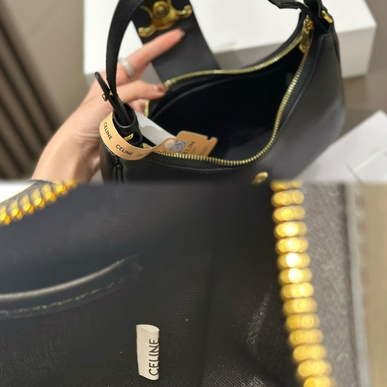 Celine Medium Ava Triomphe Bag Black 24Cm 114493DGQ 38NO - Image 6