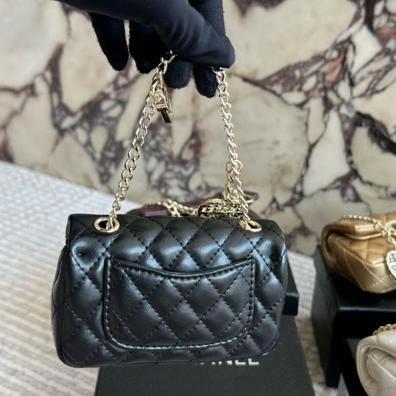 Chanel Classic Mini Bag With Hook Black 12Cm  AP4760 B21221 C3906 - Image 5