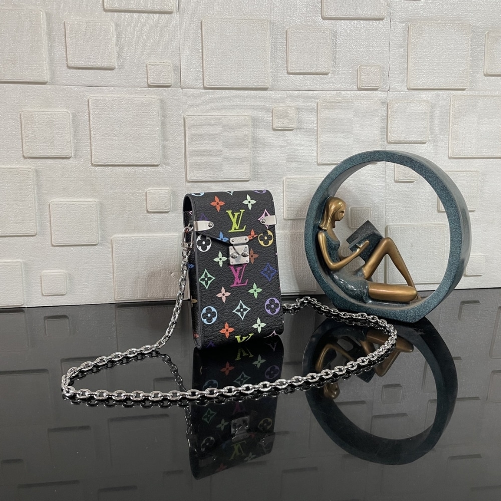 Super Vip 1:1 – Louis Vuitton x Takashi Murakami Phone Pouch Métis Black 17Cm M14098 - Image 2