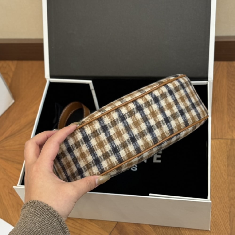 Celine Ava Triomphe Bag In Tartan Textile 24Cm 114492FYD 14ML - Image 5