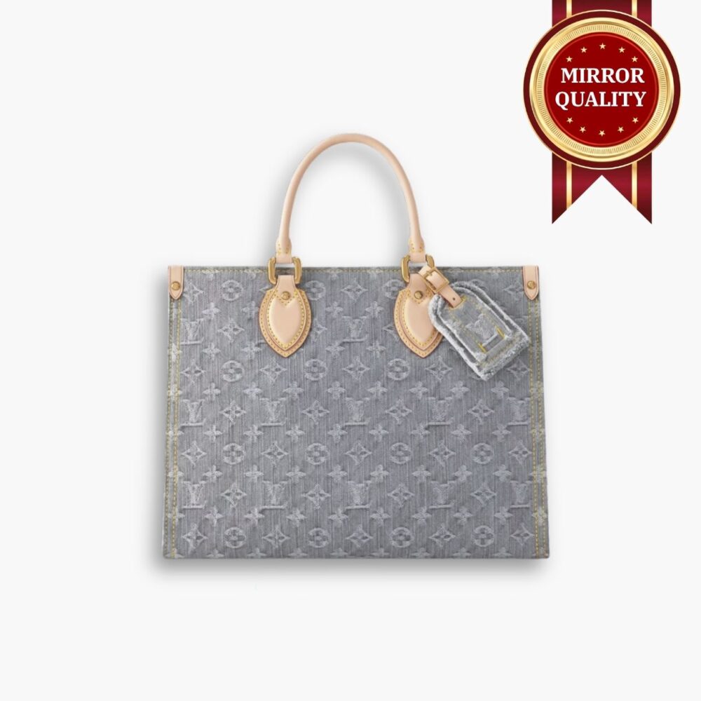 Mirror Quality – Louis Vuitton OnTheGo MM Bag Washed Gray 35Cm M13189