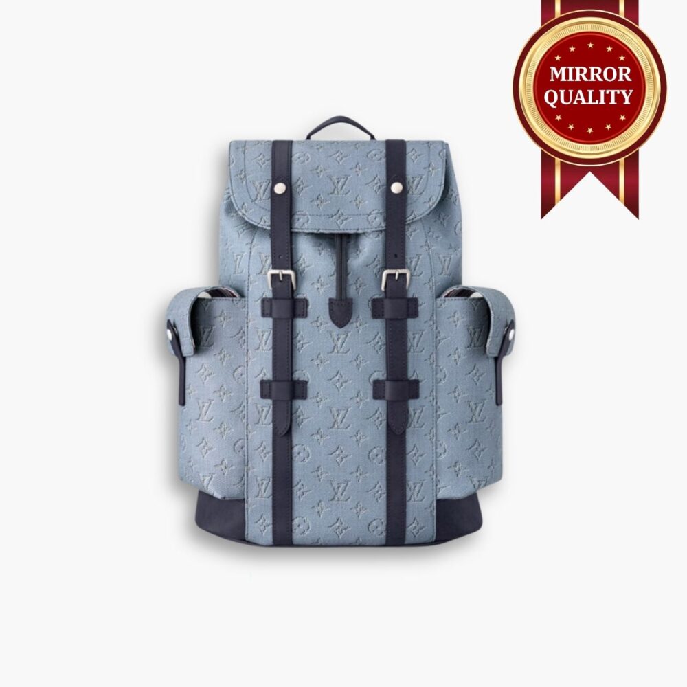 Mirror Quality – Louis Vuitton Christopher MM Backpack Monogram Heritage Blue 44Cm M14676
