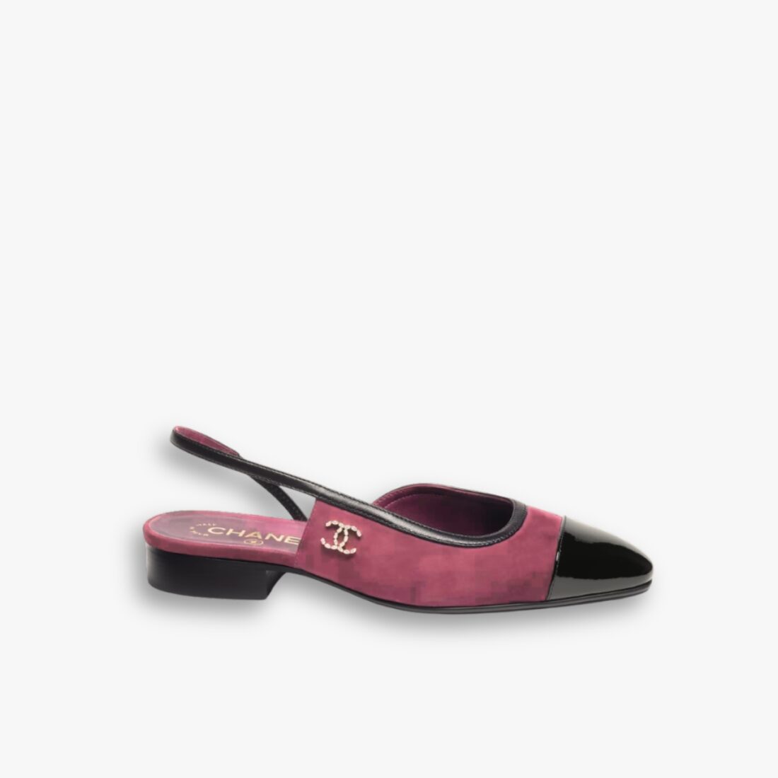Chanel Logo Ballet Flats Burgundy