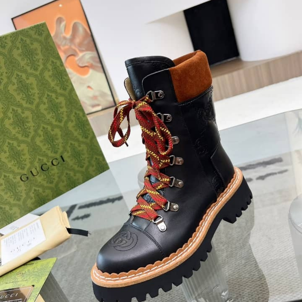 Gucci GG Quilted Ankle Boots Black - Image 4