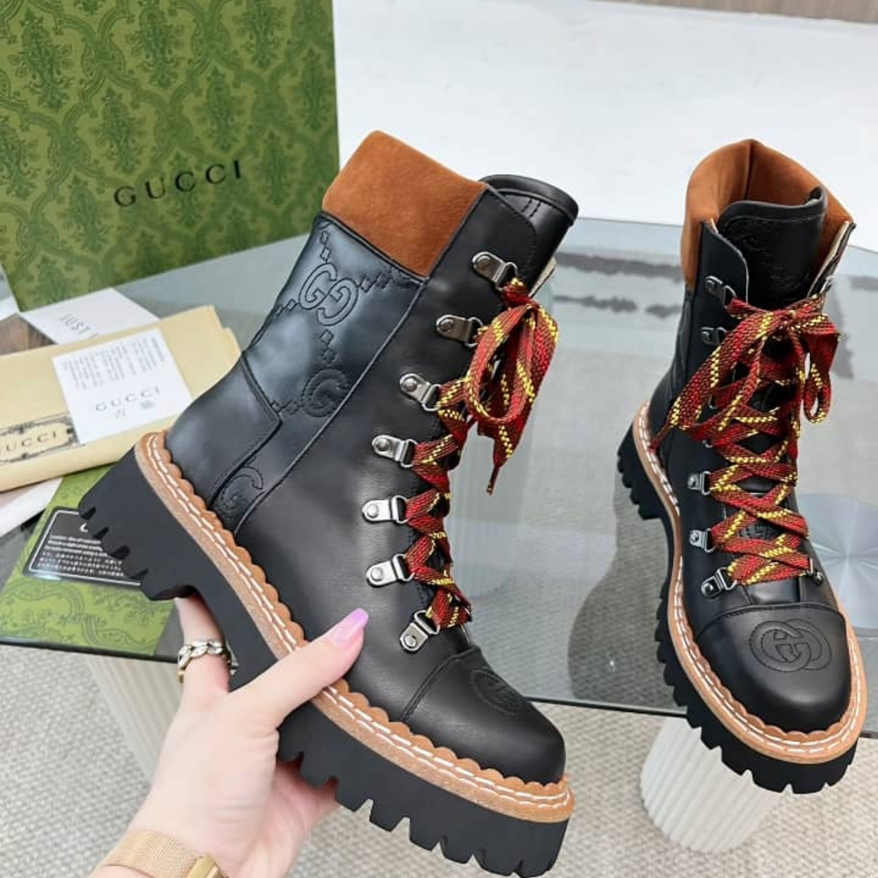Gucci GG Quilted Ankle Boots Black - Image 5