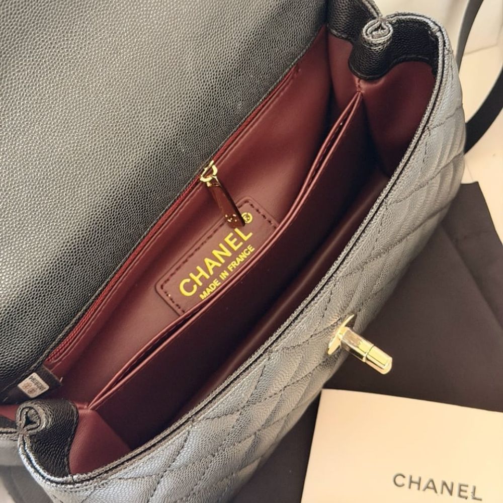 Chanel Coco Small Handle Flap Bag In Black 23Cm A92990 Y61556 94305 - Image 4