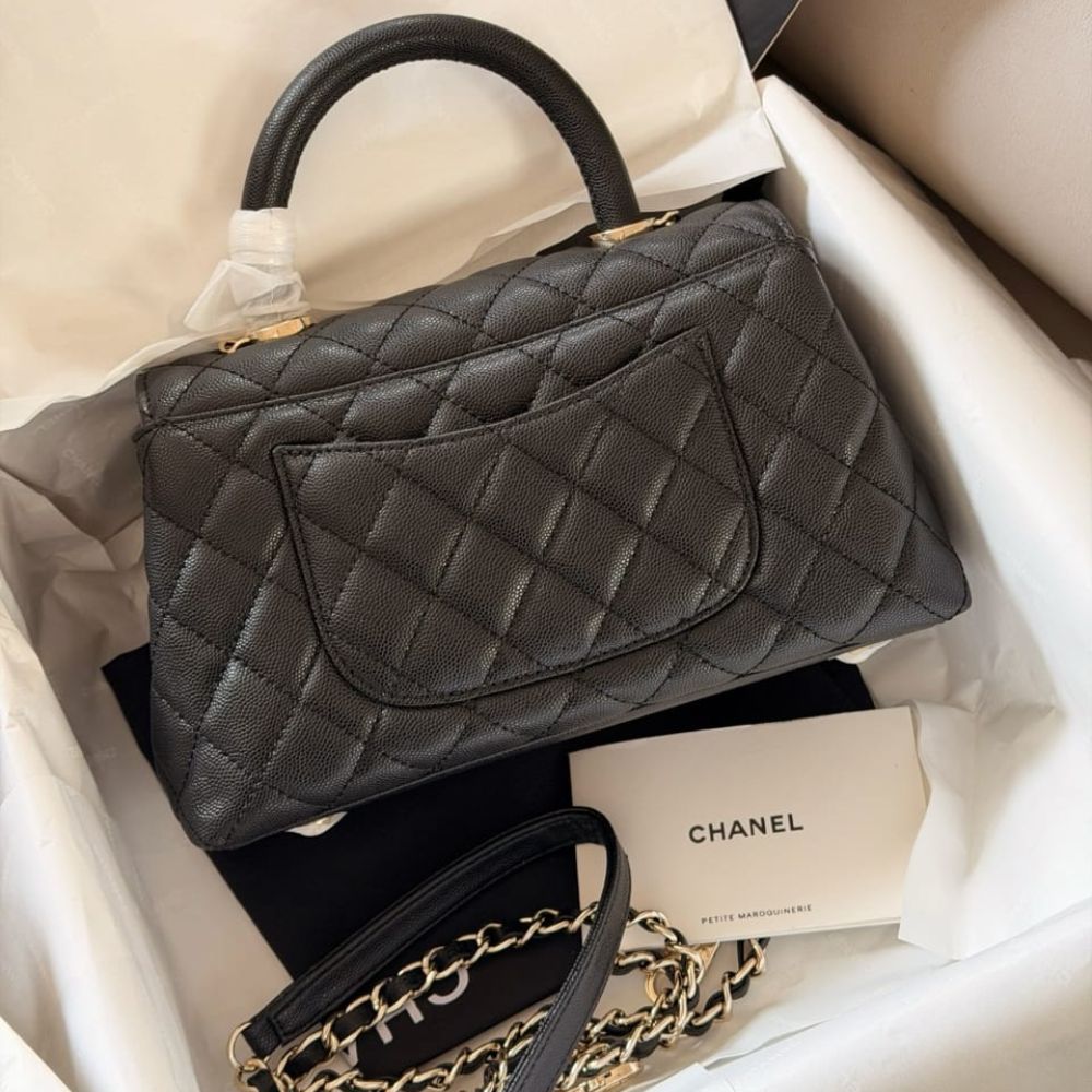 Chanel Coco Small Handle Flap Bag In Black 23Cm A92990 Y61556 94305 - Image 3