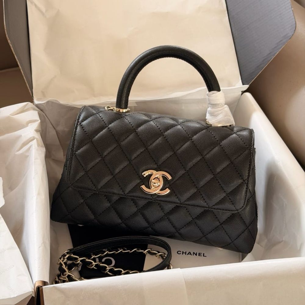 Alternative view of Chanel Coco Small Handle Flap Bag In Black 23Cm A92990 Y61556 94305