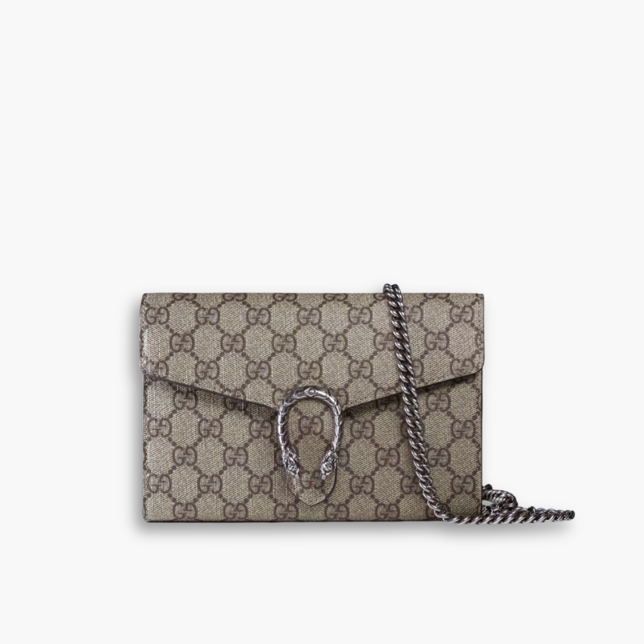 Gucci Dionysus GG Supreme Chain Wallet Beige And Ebony 20Cm 401231 KHNSN 8642