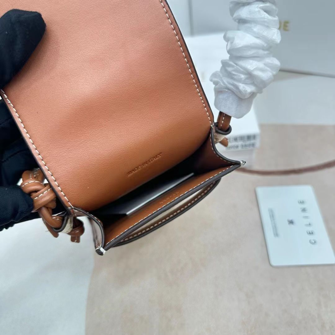 Celine Women Phone Pouch With Flap In Triomphe Canvas And Beige - Image 4