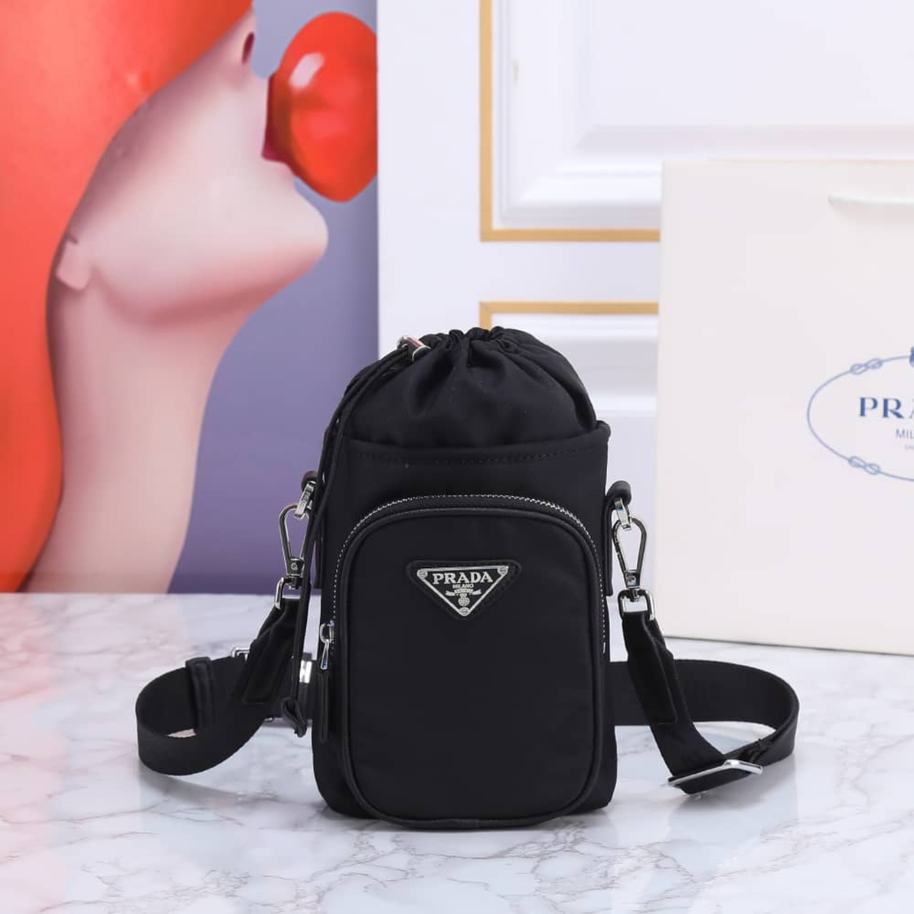 Prada Re Nylon Smartphone Case Black 18Cm - Image 2