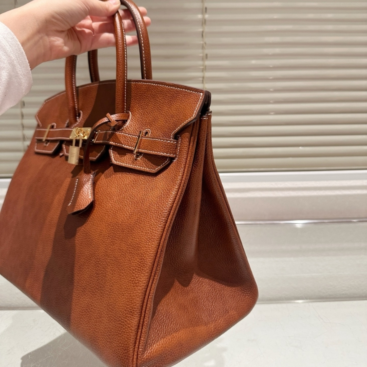 Hermes Birkin 30 Barenia Faubourg Fauve Gold Hardware Brown 35Cm - Image 4