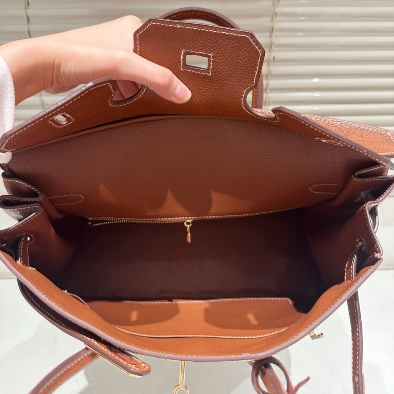 Hermes Birkin 30 Barenia Faubourg Fauve Gold Hardware Brown 35Cm - Image 5