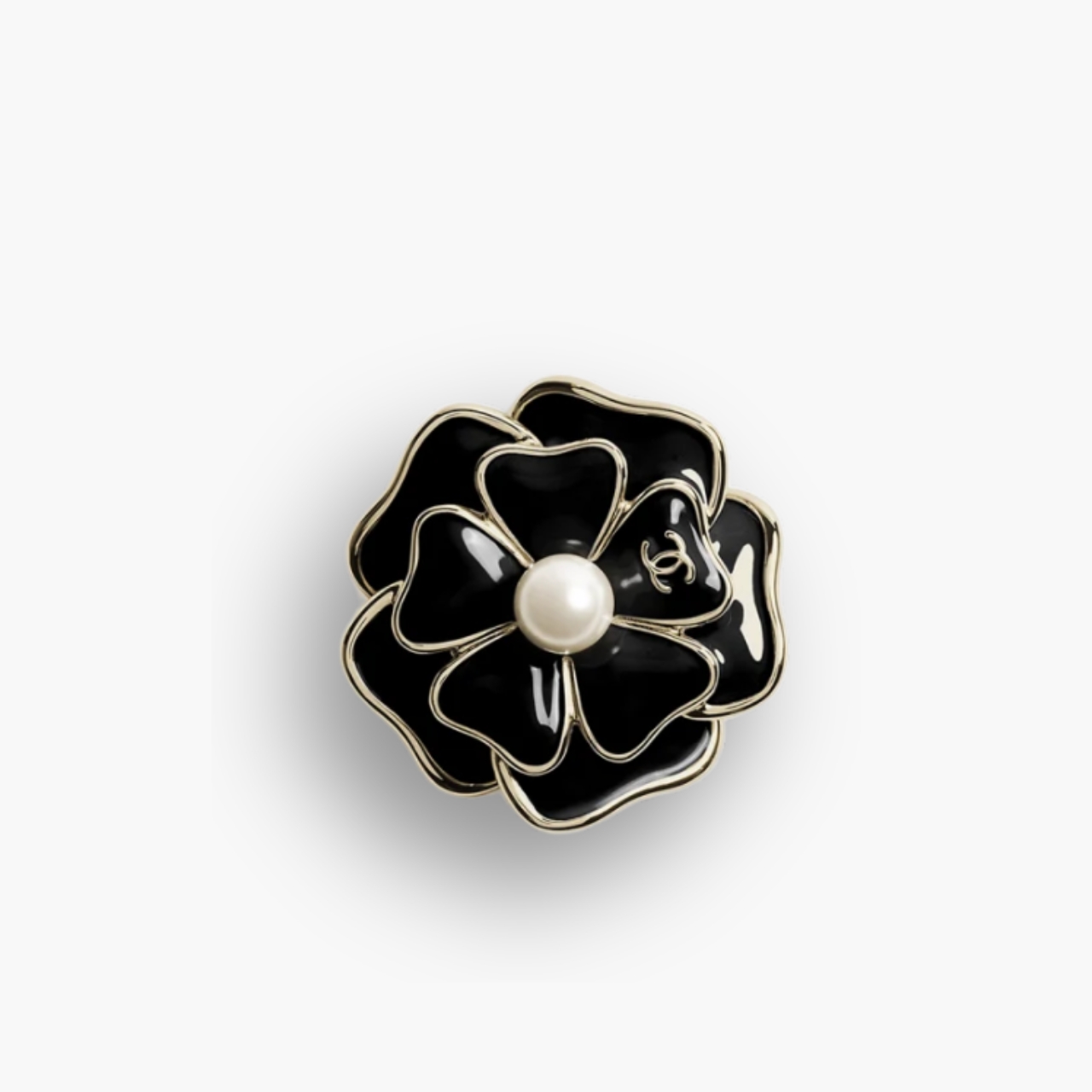 Chanel Flower Brooch Black And Pearly White ABG238 B21624 U3367