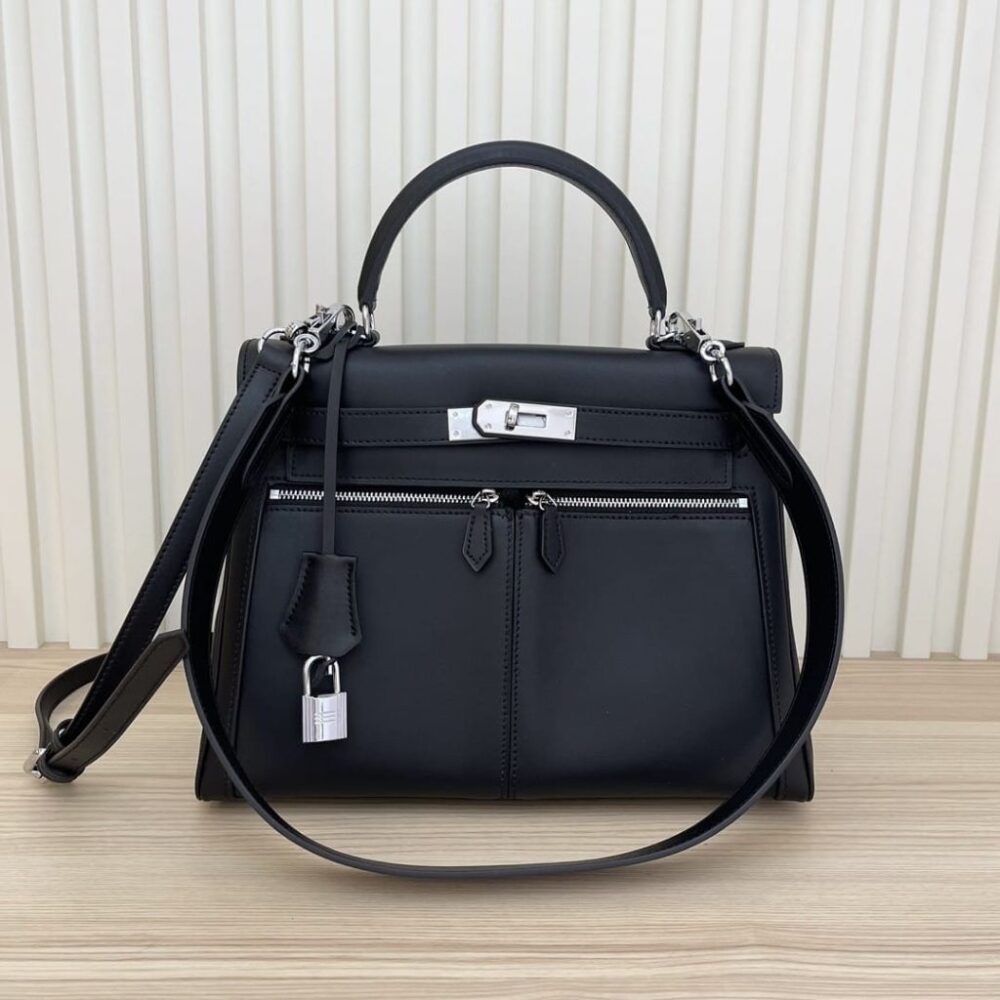 Alternative view of Hermes Kelly Lakis Swift Leather Black 28Cm
