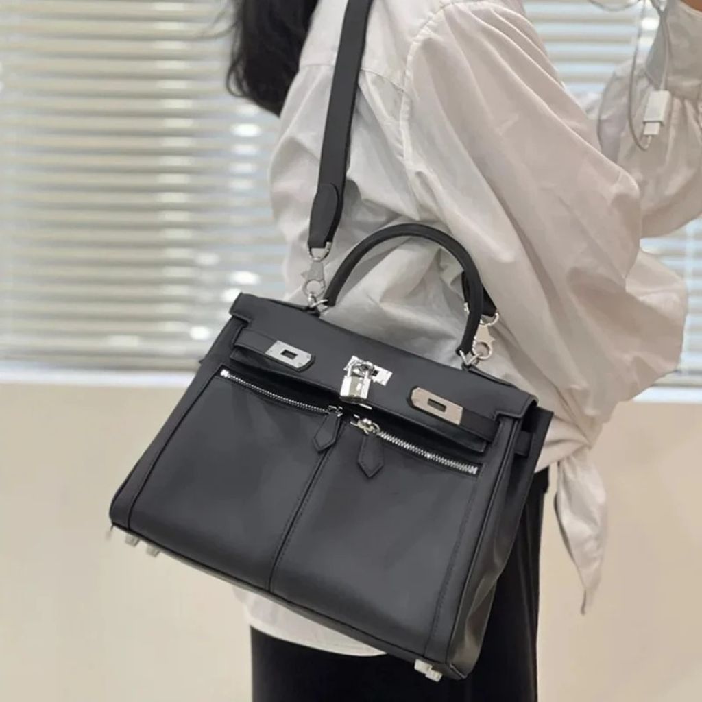 Hermes Kelly Lakis Swift Leather Black 28Cm - Image 11