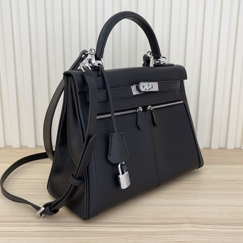 Hermes Kelly Lakis Swift Leather Black 28Cm - Image 3