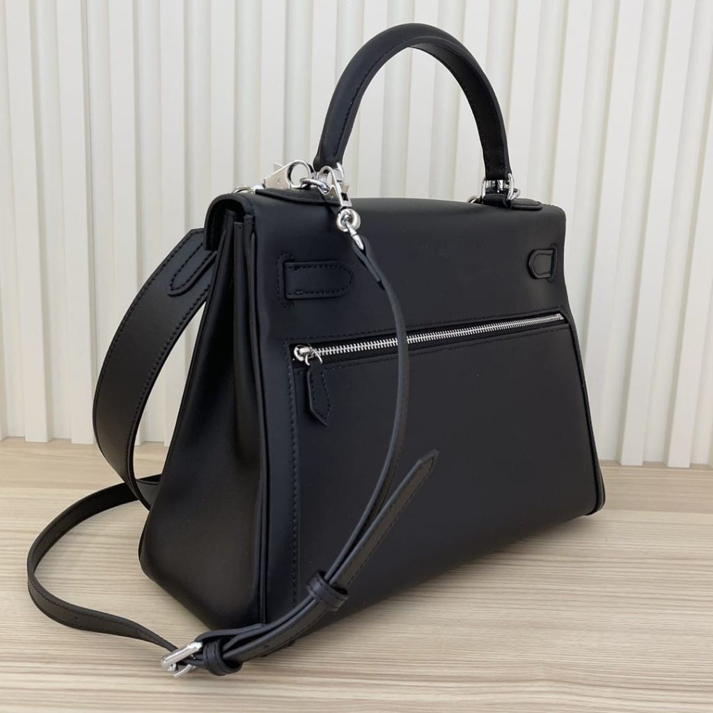 Hermes Kelly Lakis Swift Leather Black 28Cm - Image 6
