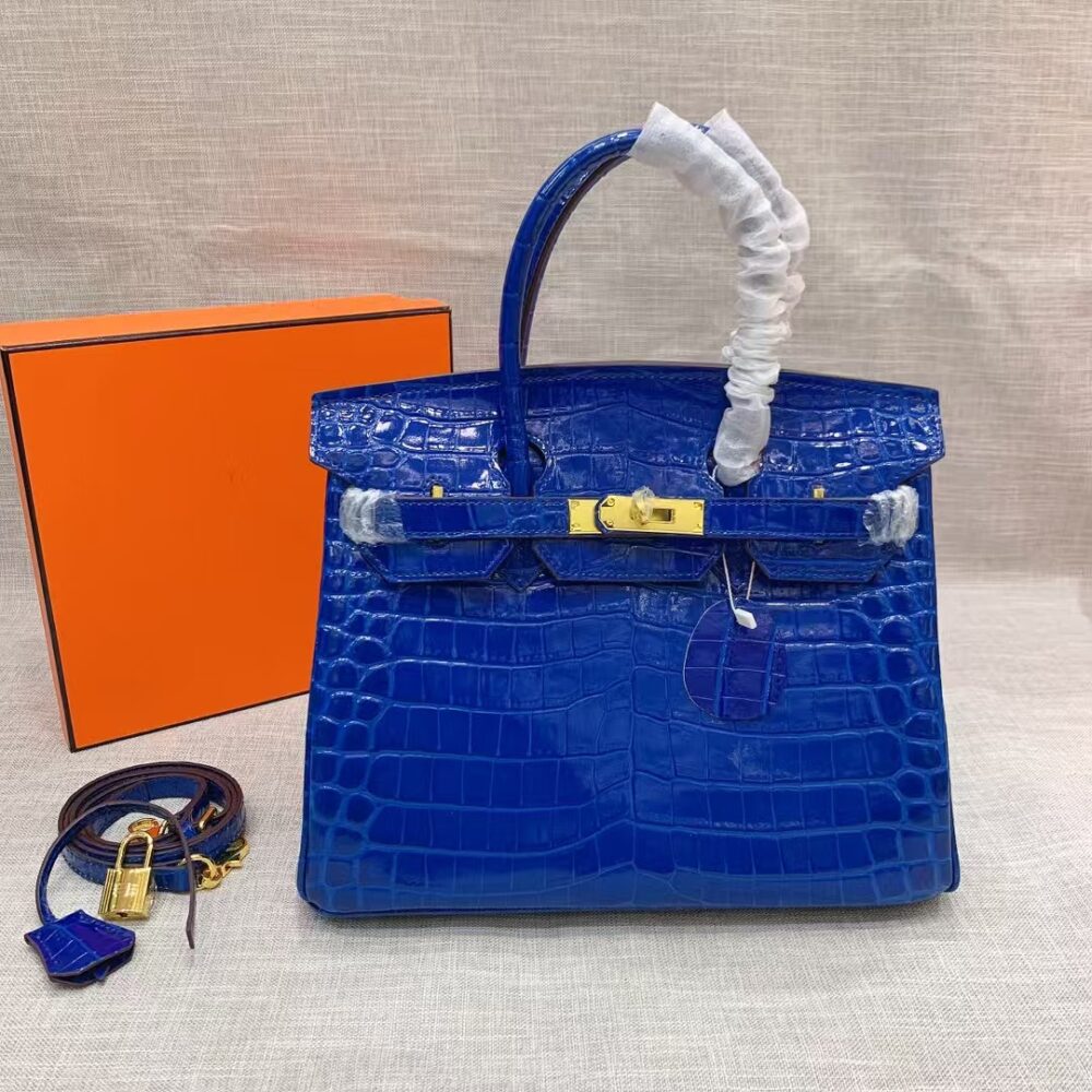 Alternative view of Hermes Birkin 25 Gold Tone Hardware Bleu 25Cm