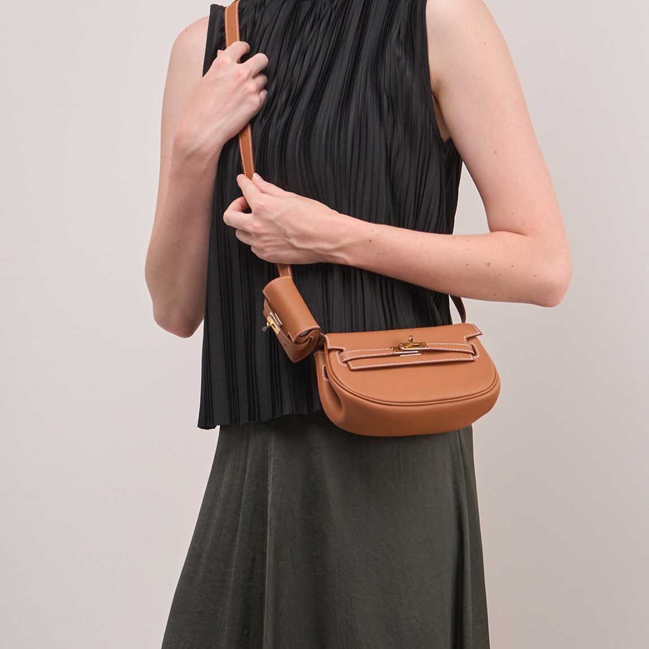 Hermes Kelly Moove Swift Silver Hardware Orange 20Cm - Image 10