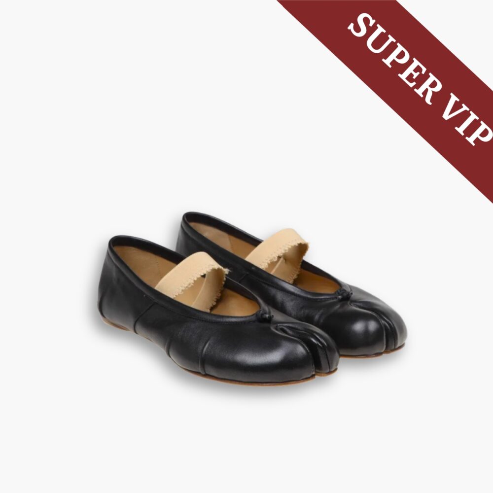 Super Vip 1:1 - Maison Margiela Tabi Elastic Band Ballerina Black S39WZ0104P6853HA334