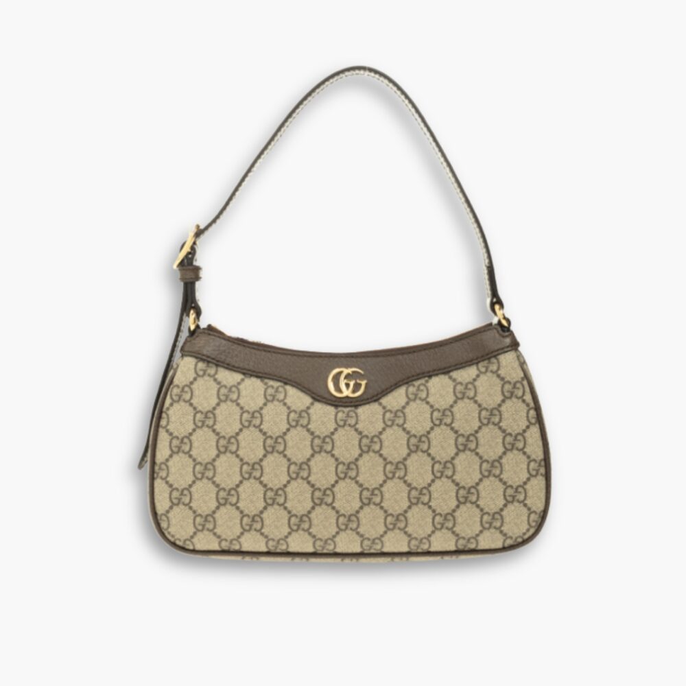 Gucci Ophidia Small Shoulder Bag Beige and Dark Brown 25Cm 735145 KAAAD 8358