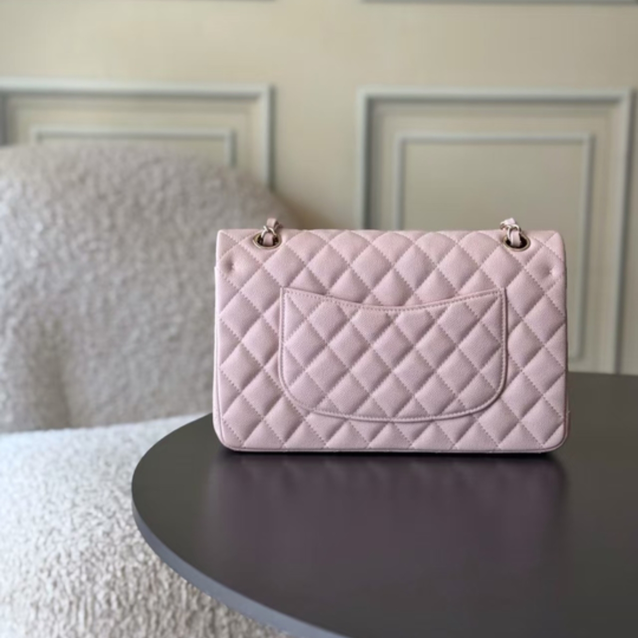Super Vip 1:1 - Chanel Classic Double Flap Bag Light Pink With Gold Hardware 26Cm - Image 3