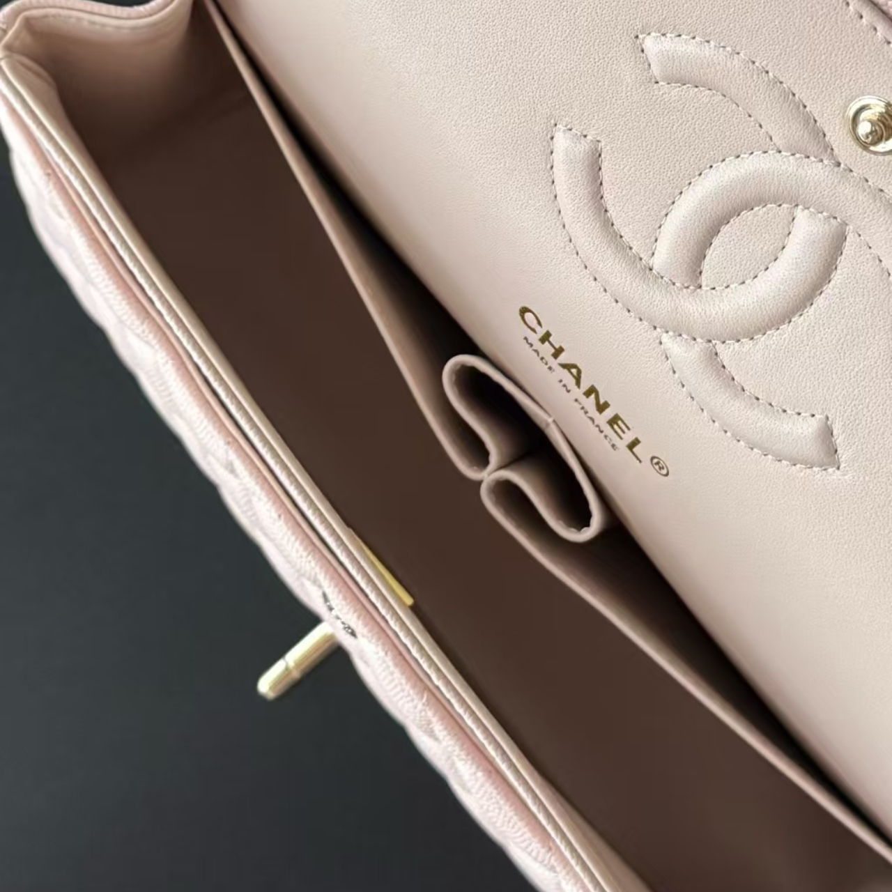 Super Vip 1:1 - Chanel Classic Double Flap Bag Light Pink With Gold Hardware 26Cm - Image 6