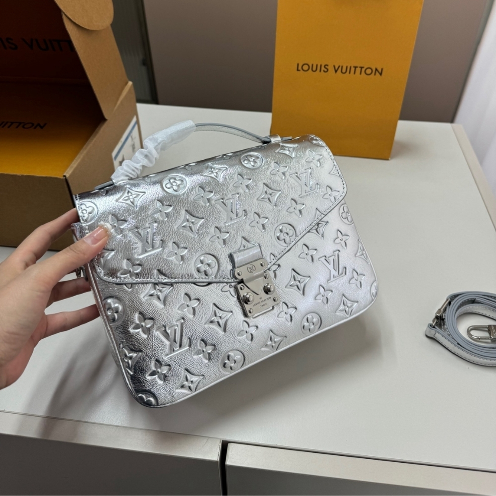 Alternative view of Louis Vuitton Pochette Métis Bag Monogram Miroir Silver 25Cm