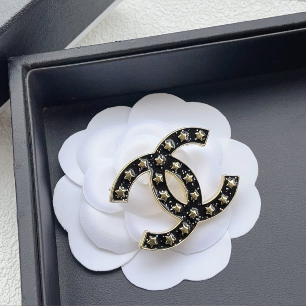 Alternative view of Chanel CC Brooch Black With Many Small Stars