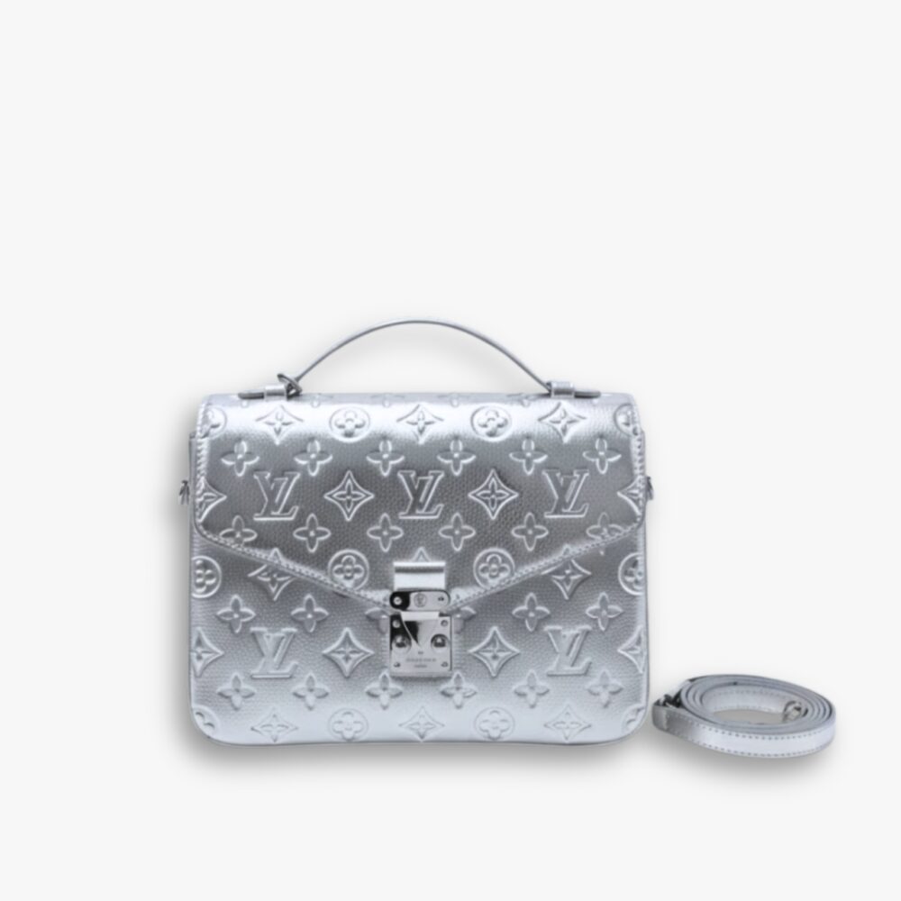 Louis Vuitton Pochette Métis Bag Monogram Miroir Silver 25Cm