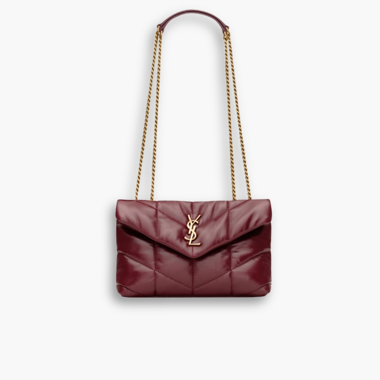 Saint Laurent Toy Puffer In Shiny Burgundy 22Cm 759337AAFFA6593