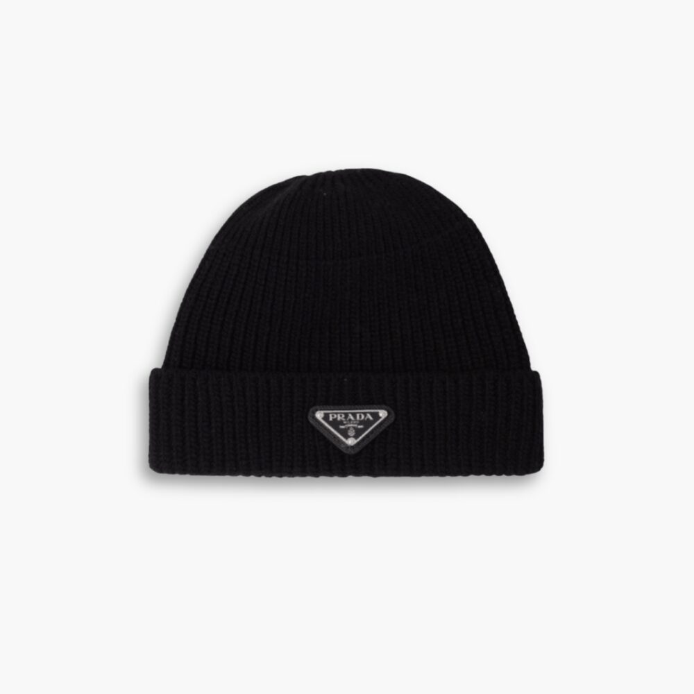 Prada Wool and Cashmere Beanie Black UMD489 3IM F0002 S 211