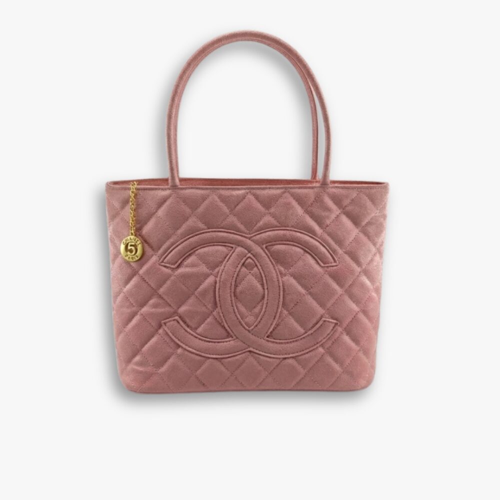 Chanel Medallion Tote Bag Pink 30Cm