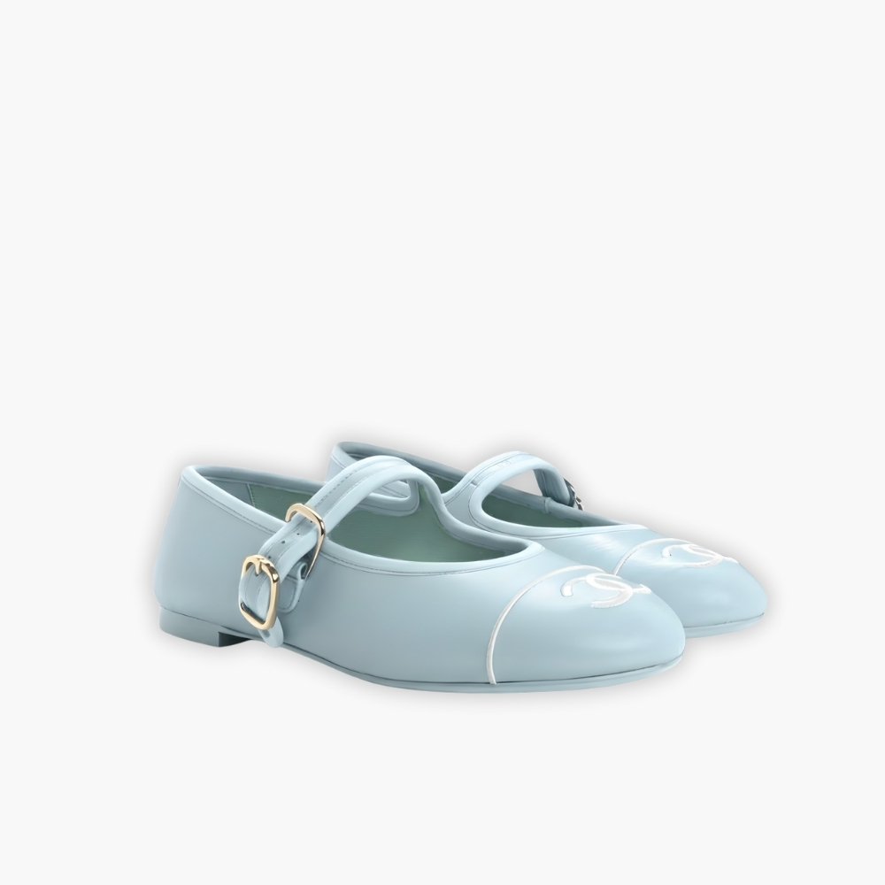 Chanel Mary Jane Ballet Flat Light Blue