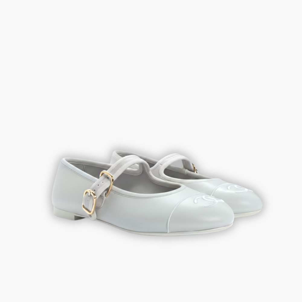 Chanel Mary Jane Ballet Flat Pure Light Blue