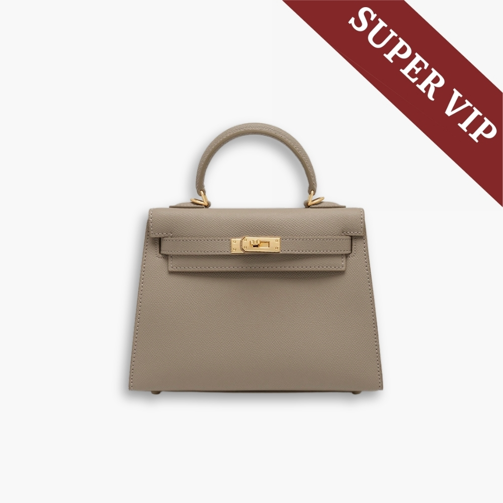 Super Vip 1:1 – Hermes Kelly Mini Epsom Handbag Gold Hardware Etoupe 22Cm