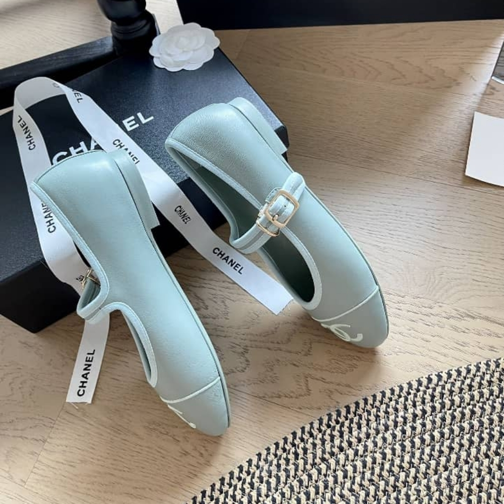 Chanel Mary Jane Ballet Flat Light Blue - Image 4