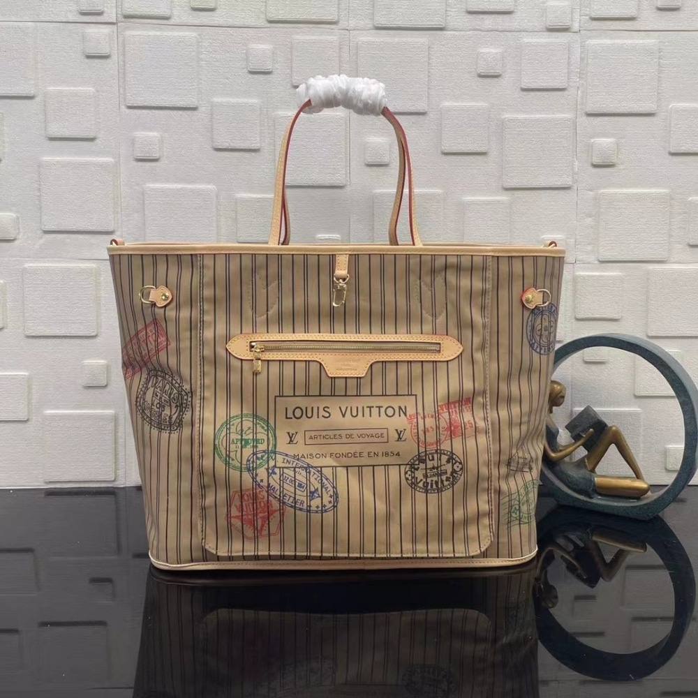 Alternative view of Super Vip 1:1 – Louis Vuitton Neverfull Bandoulière Inside Out GM Bag Beige 39Cm M11948