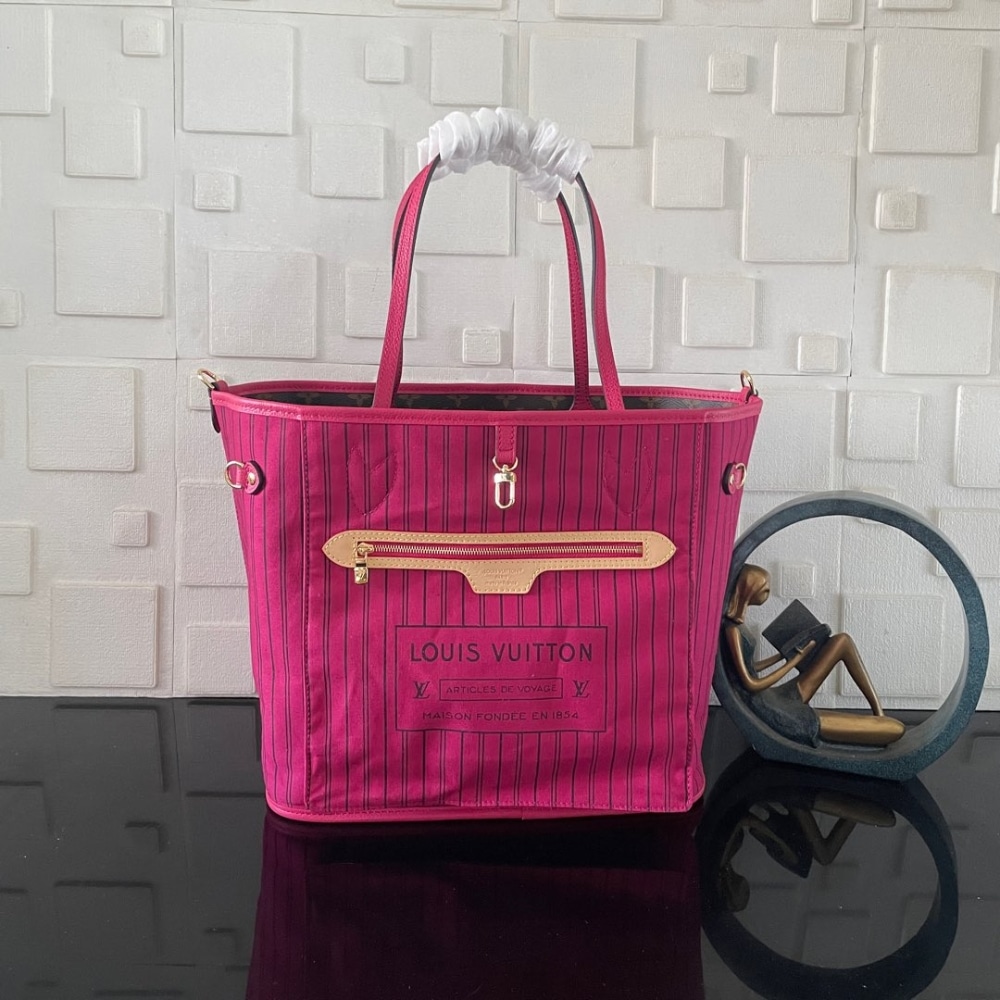 Alternative view of Super Vip 1:1 – Louis Vuitton Neverfull Bandoulière Inside Out MM Bag Pink 31Cm M12707